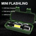 Portable LED Flashlight – Mini Rechargeable Torch with Side Light & Waterproof Metal