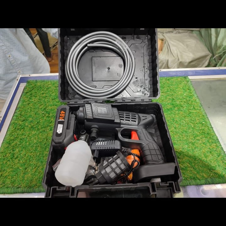 Automatic Cordless Car Wash Spray Gun | 48V High Pressure Lithium Battery | Wireless Foam Jet Washer With Box (Single Battery)